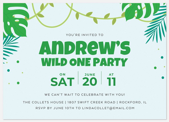 One Wild Party Kids' Birthday Invitations
