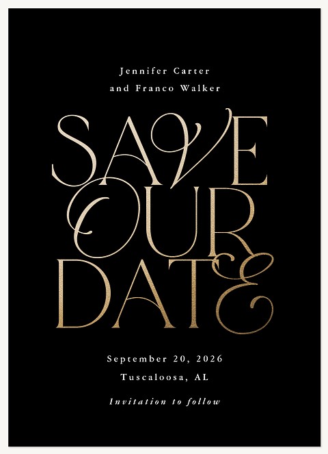 Stacked Type Save the Date Cards