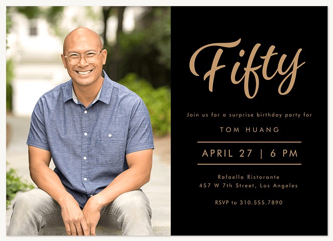 Vintage Age Adult Birthday Party Invitations