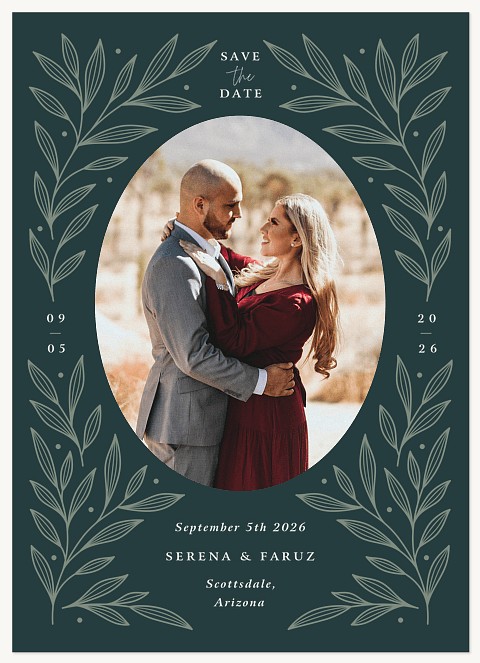 Foliage Frame  Save the Date Cards