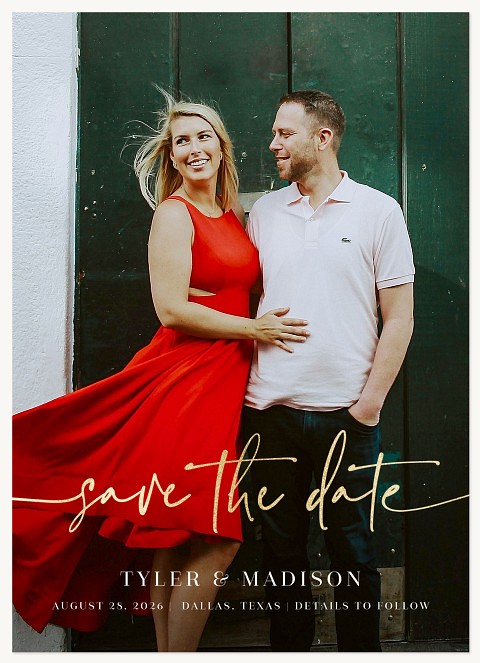 Charming Script Save the Date Cards