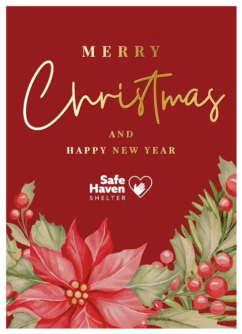 Poinsettia Elegance Business Holiday Cards