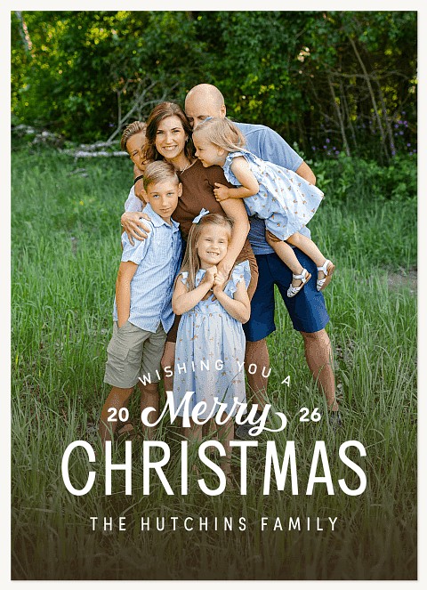 Rustic Gradient Personalized Holiday Cards