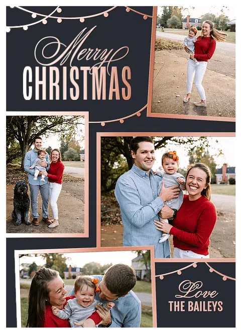 Hanging Lights Personalized Holiday Cards