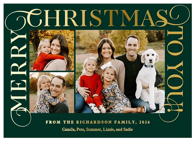 Garland Of Type Personalized Holiday Cards