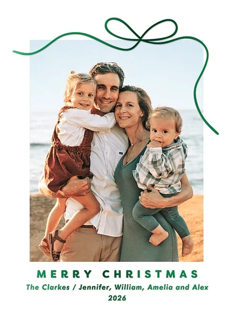 Bow On Top Personalized Holiday Cards
