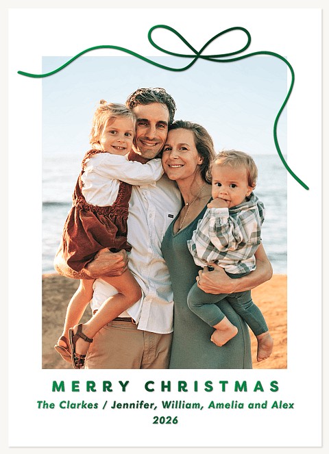 Bow On Top Personalized Holiday Cards