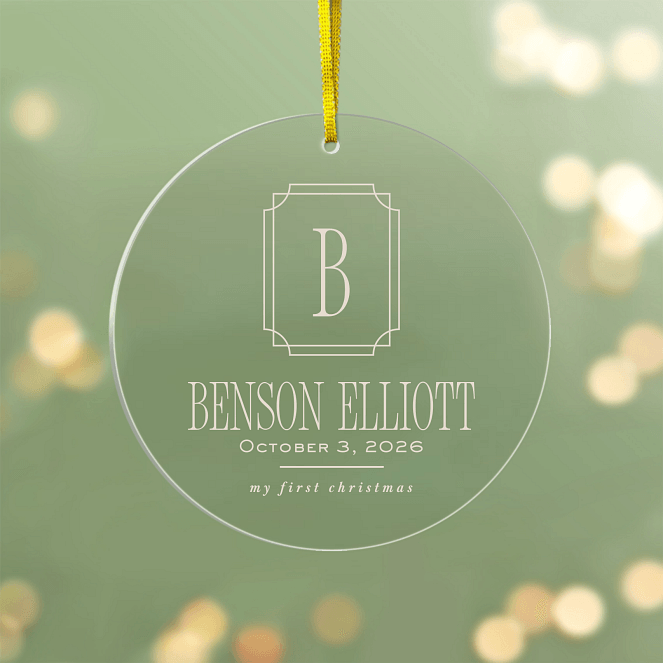 Classic First Monogram Personalized Ornaments