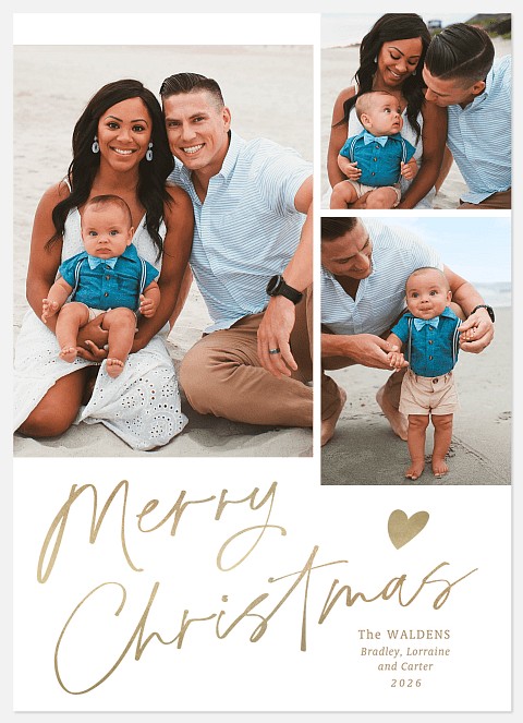 Gilded Heart Holiday Photo Cards