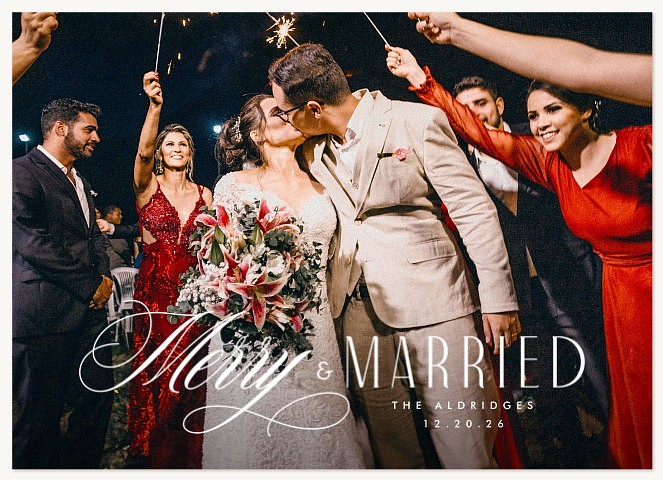 Refined Script Personalized Holiday Cards