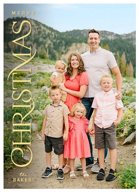 Vertical Elegance Personalized Holiday Cards