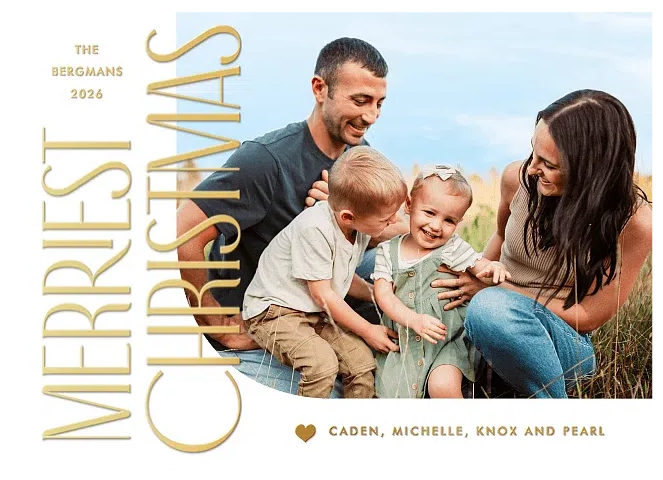 Modern Glamour Personalized Holiday Cards