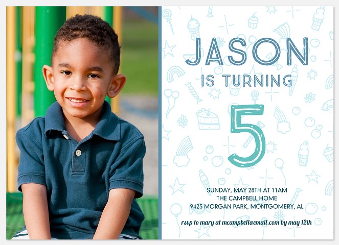 Doodled Celebration Kids' Birthday Invitations