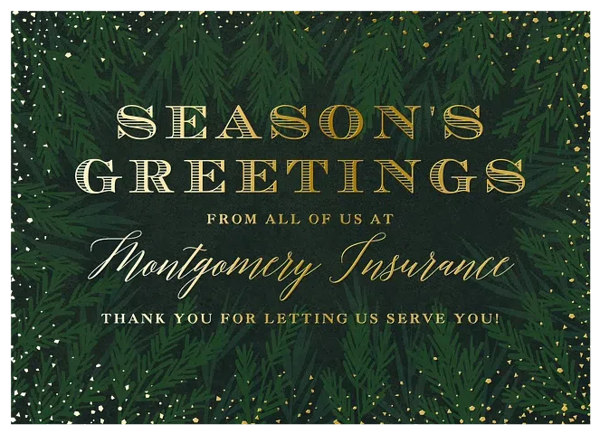 Shimmered Greetings Business Holiday Cards