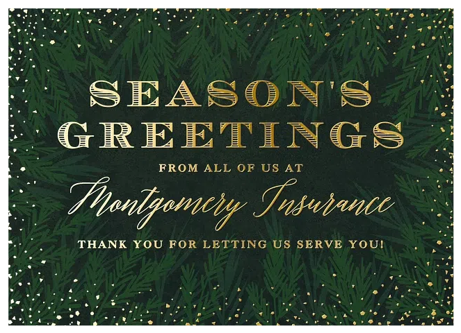 Shimmered Greetings Business Holiday Cards