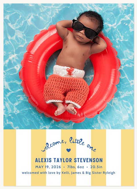 Cabana Stripes Baby Announcements