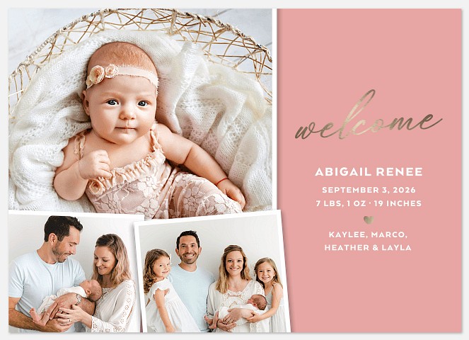 Sweet Welcome Baby Birth Announcements