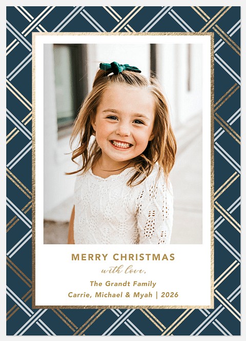 Elegant Plaid Holiday Photo Cards