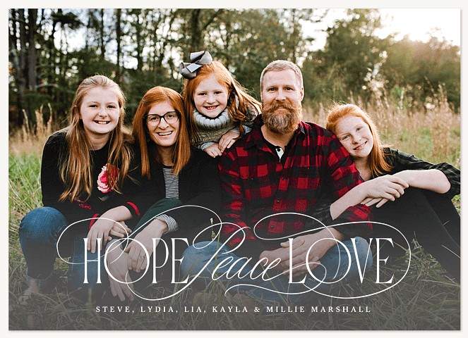 Elegant Flourishes Personalized Holiday Cards