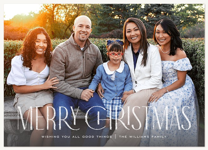 Shimmering Type Personalized Holiday Cards