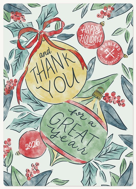 Painted Baubles Holiday & Christmas Magnet Cards