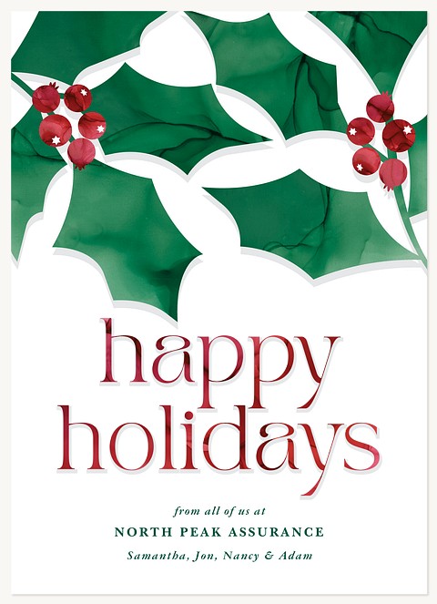 Jolly Holly Business Holiday Cards