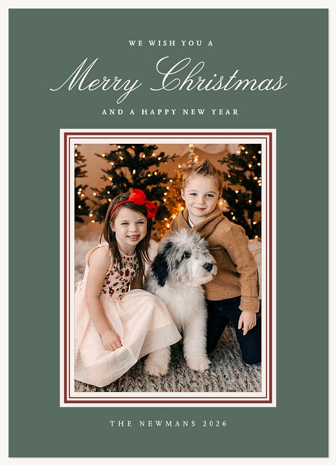 Sophisticated Frame Personalized Holiday Cards