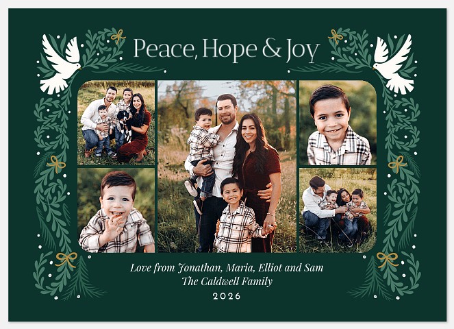 Flourish & Doves Holiday Photo Cards