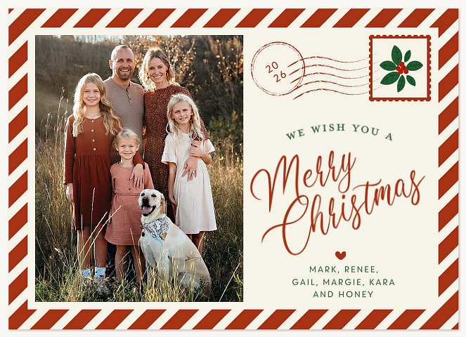 Air Mail Greeting Personalized Holiday Cards