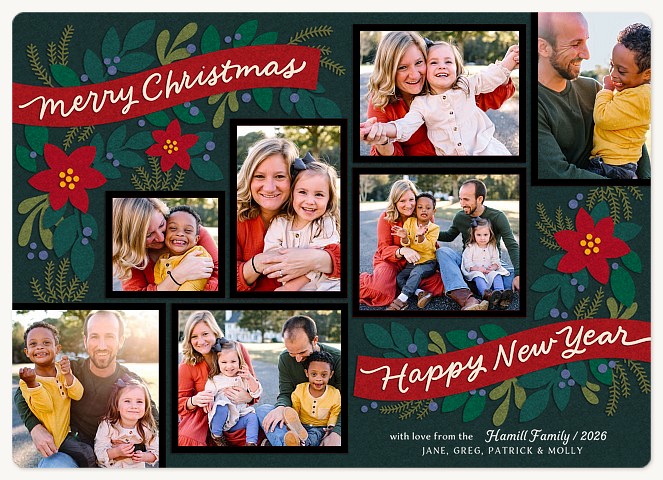 Botanic Banner Personalized Holiday Cards