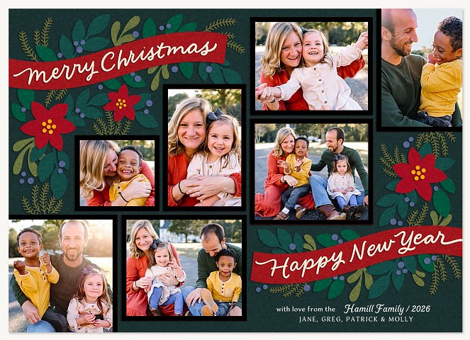 Botanic Banner Personalized Holiday Cards