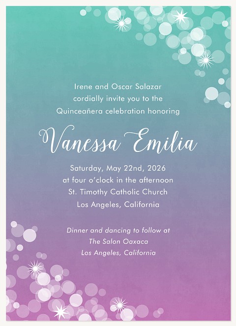 Dream Sparkles Quinceañera Invitations