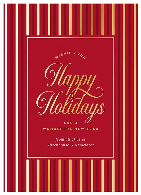 Tailored Stripes Business Holiday Cards