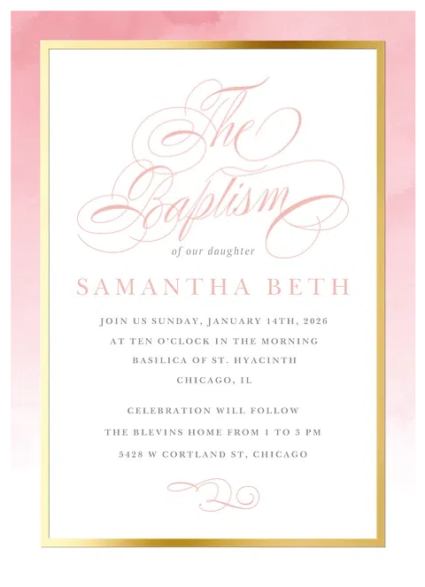 Ombre Elegance Baptisms & Christening Invitations