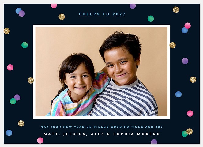 Festive Confetti Holiday Photo Cards