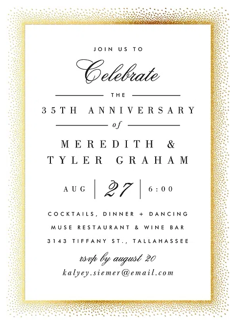 Lovely Celebration Wedding Anniversary Invitations