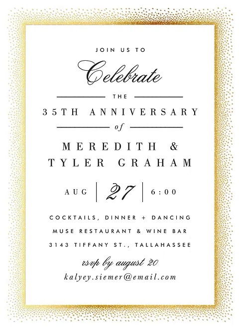 Lovely Celebration Wedding Anniversary Invitations