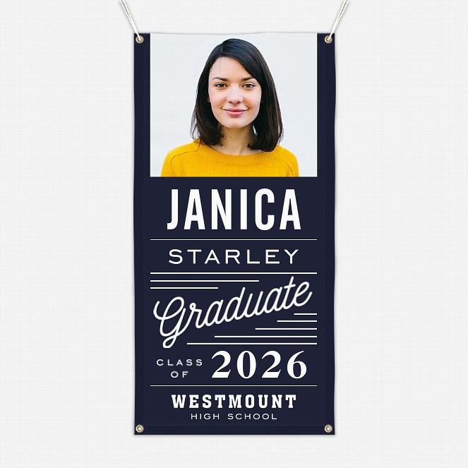 Retro Stack Graduation Banner  Graduation Banners