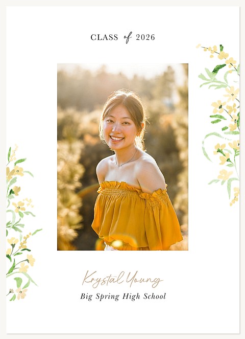 Floral Sides Graduation Cards