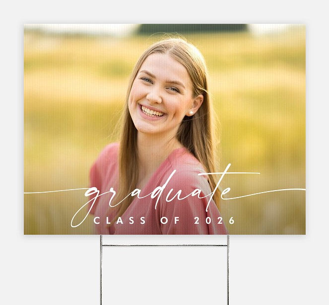 Casual Script Graduation Yard Signs