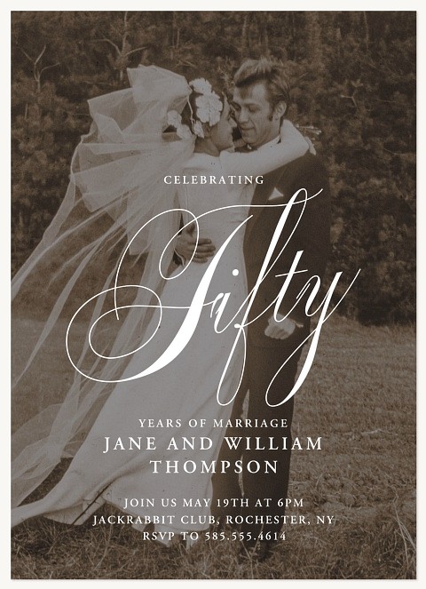 Milestone Script Wedding Anniversary Invitations