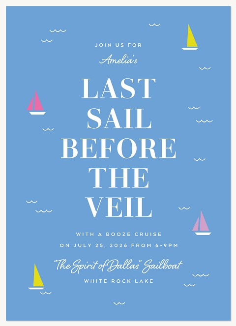 Last Sail Bridal Shower Invitations