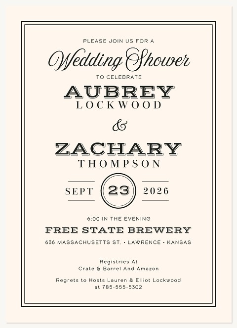 Vintage Sign Bridal Shower Invitations