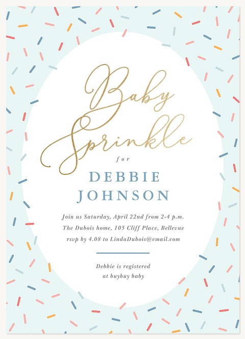 Pastel Sprinkle Baby Shower Invites