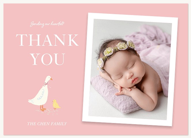 Blush Duckling Thank You Cards 