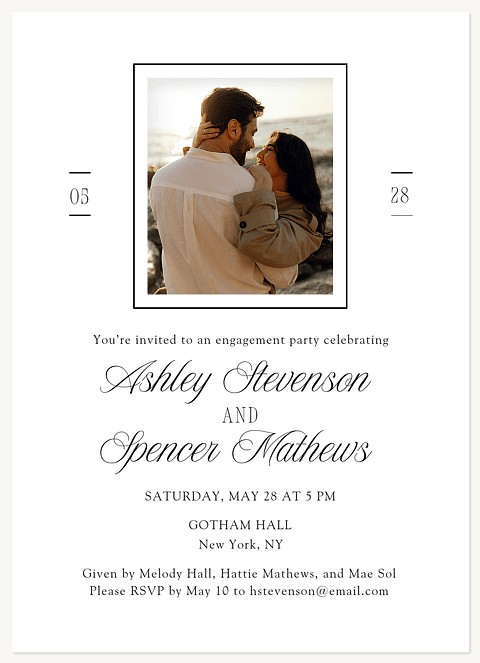 Centered Love Engagement Party Invitations