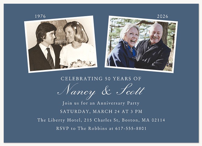 Good Old Days Wedding Anniversary Invitations