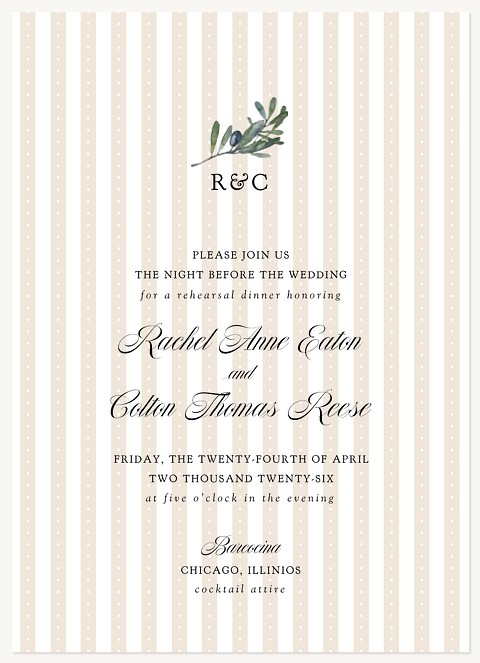 Olive Grove Rehearsal Dinner Invitations