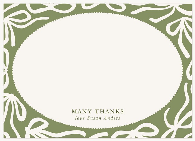 Bow Wrapped Border Thank You Cards 
