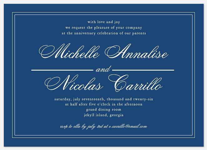 Royal Invite Anniversary Invitations